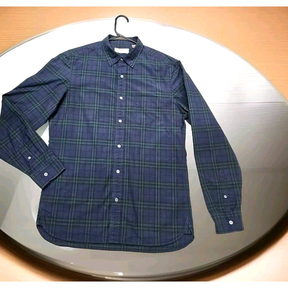 Burberry London Shirt PLAID Green Button Up Size M